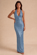 Cassiopeia Sequin Halter Prom Gown