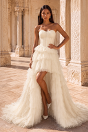 Ophelia Glitter High Low Tulle Prom Gown