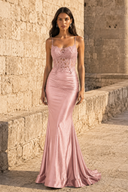 Seraphina Lace Satin Mermaid Prom Gown