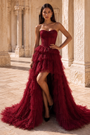 Ophelia Glitter High Low Tulle Prom Gown