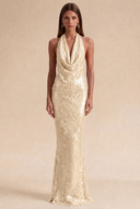 Celestia Halter Sequin Prom Gown
