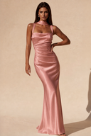 Valeria Satin Square Neck Mermaid Gown
