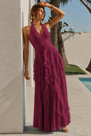 Liora Halter Ruffled Chiffon Bridesmaid Dress