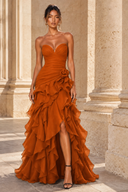 Seraphina Strapless Ruffled Prom Dress