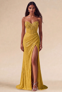 Isabella Strapless Beaded Corset Prom Gown