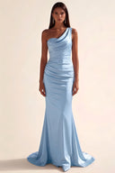 Lucinda Satin One-Shoulder Bridesmaid Dress
