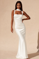 Valeria Satin Square Neck Mermaid Gown