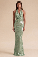 Celestia Halter Sequin Prom Gown