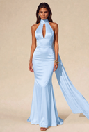 Valeria Satin Halter Mermaid Bridal Gown