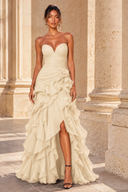 Seraphina Strapless Ruffled Prom Dress