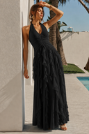 Liora Halter Ruffled Chiffon Bridesmaid Dress