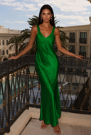 Valeria Satin V-Neck Maxi Bridesmaid Dress