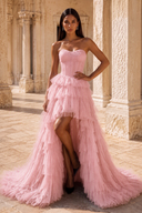 Ophelia Glitter High Low Tulle Prom Gown