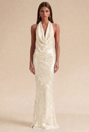 Celestia Halter Sequin Prom Gown