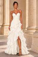 Seraphina Strapless Ruffled Prom Dress