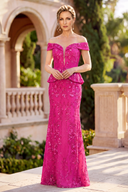 Eleanor Sequin Peplum Mermaid Formal Gown
