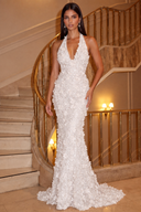 Aurora 3D Floral Halter Mermaid Gown