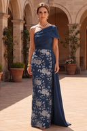 Vivian Asymmetric Floral Mother of the Bride Gown