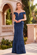 Eleanor Sequin Peplum Mermaid Formal Gown