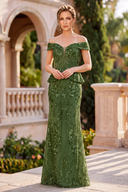 Eleanor Sequin Peplum Mermaid Formal Gown