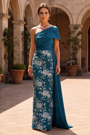 Vivian Asymmetric Floral Mother of the Bride Gown