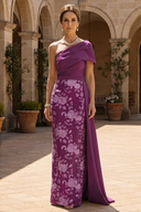 Vivian Asymmetric Floral Mother of the Bride Gown
