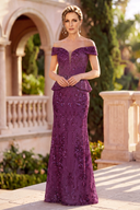 Eleanor Sequin Peplum Mermaid Formal Gown
