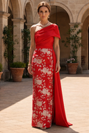 Vivian Asymmetric Floral Mother of the Bride Gown