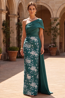 Vivian Asymmetric Floral Mother of the Bride Gown