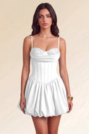 Aurora Beaded Puff Corset Mini Dress
