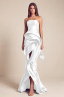 Celestia Mermaid Ruffle High Front Slit Maxi Dress