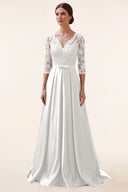 Clara Lace Satin Mother of the Bride Dress